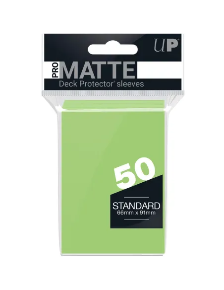 Fundas estándar ultra pro matte color lima para cartas paquete de 50