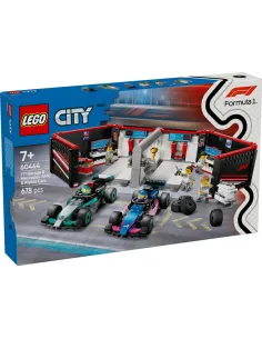 Lego city formula 1 garaje con coche mercedes - amg y alpine