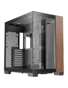 Caja ordenador gaming antec fishtank c8 wood e - atx cristal templado negro