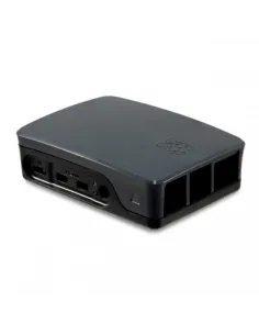 Carcasa raspberry pi 4 negra y gris