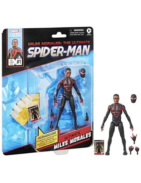 Figura hasbro marvel legends miles morales: the ultimate spider - man mini comics ultimate miles