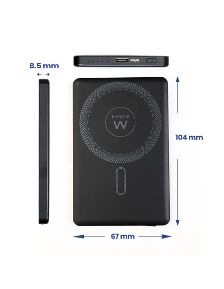 Powerbank ewent ew1160 ultraslim magsafe 5000mah