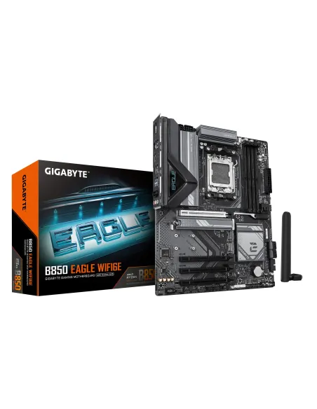 GIGABYTE B850 EAGLE WIFI6E Placa Base - Procesadores AMD Ryzen Serie 9000, VRM digital de 8+2+2 fases, hasta 8200MHz DDR5 (OC),