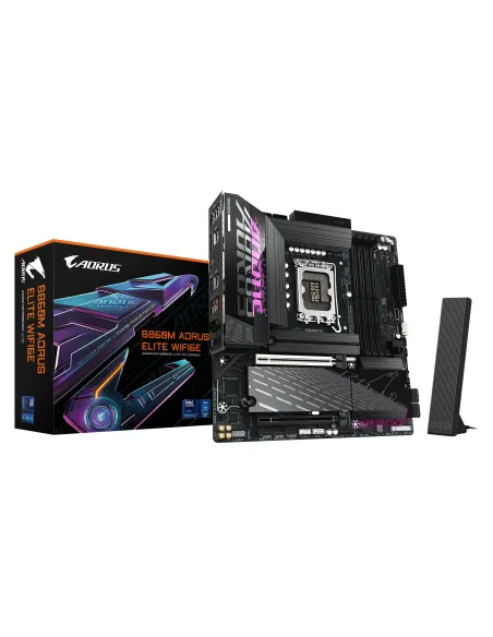 GIGABYTE B860M AORUS ELITE WIFI6E Placa base - CPUs Intel Core Ultra, VRM de 12+1+2+1 fases, hasta 9200MHz DDR5, 1xPCIe 5.0 +