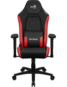 Aerocool CROWNBR Rojo, Silla Gaming Ergonómica, Cojines Ajustables, Cuero Sintético Premium 2