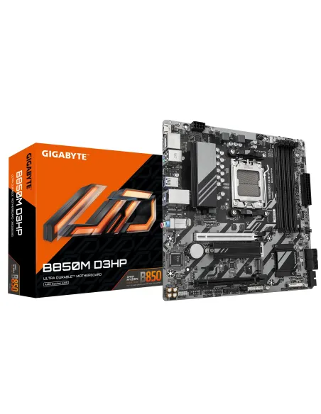 GIGABYTE B850M D3HP Placa Base - Procesadores AMD Ryzen Serie 9000, 5+2+2 fases VRM digitales, hasta 8200MHz DDR5 (OC), 1xPCIe