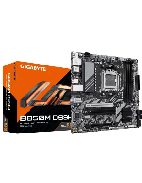 GIGABYTE B850M DS3H Placa Base - Procesadores AMD Ryzen Serie 9000, 16+2+2 fases VRM digitales, hasta 8200MHz DDR5 (OC), 1xPCIe