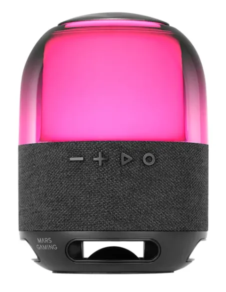 Mars Gaming MS-FLOW, Altavoz Portátil Bluetooth 15W, Iluminación Orbilight RGB 360°, Sonido Potente con Driver DeepBass 57mm,