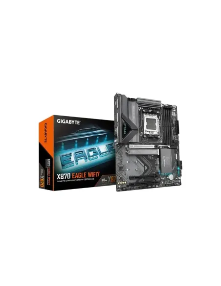 GIGABYTE X870 EAGLE WIFI7 Placa Base - Compatible con CPUs AMD Ryzen 9000, 14+2+2 fases VRM, hasta 8000MHz DDR5 (OC), 1xPCIe 5.0