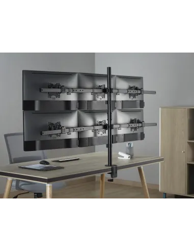 Equip Soporte articulado de sobremesa para 6 monitores de 17"-32