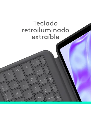 Logitech Combo Touch, funda con teclado, iPad Pro 13 pulgadas (M4)(2024) - Teclado retroiluminado extraíble con soporte