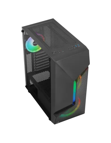 Aerocool SCAPEBKV3 Caja Gaming ATX Frontal RGB LED Cristal Templado 3xVentiladores ARGB Negro