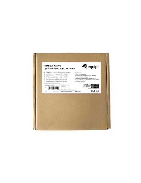 Equip 119455 Cable óptico activo HDMI 2.1, 50 m, 8K 60 Hz, 4K 120 Hz