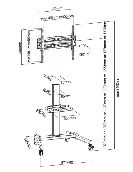 Equip Carro universal para TV de 32"-55 Equip Carro universal para TV de 32"-55