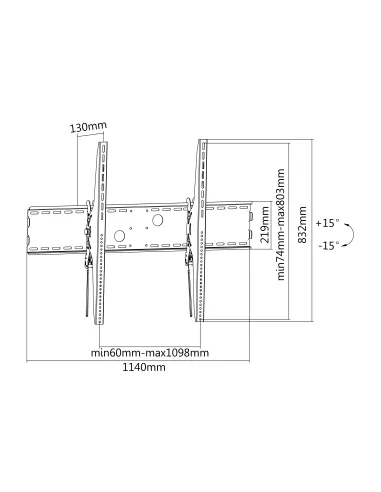 Equip 650322 Soporte de pared para TV curva inclinable de 60"-100