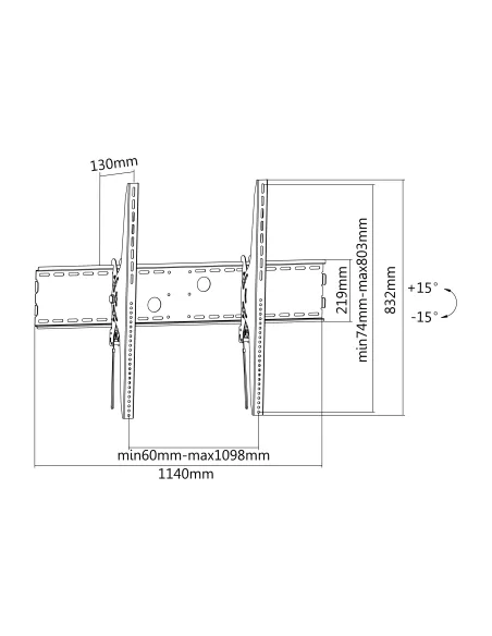 Equip 650322 Soporte de pared para TV curva inclinable de 60"-100