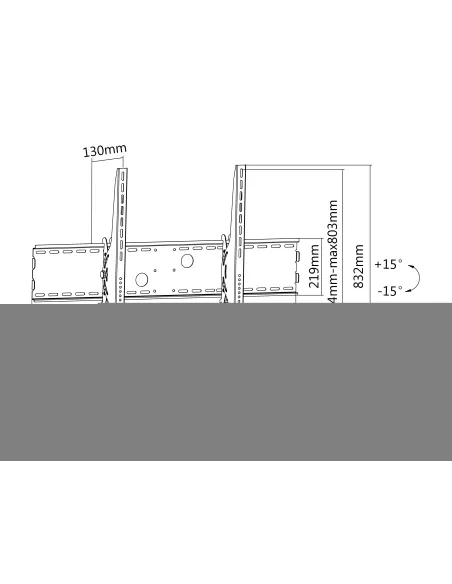 Equip 650322 Soporte de pared para TV curva inclinable de 60"-100