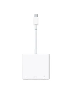 Adaptador usb tipo c a hdmi - usb tipo a - usb tipo c apple macho - hembra -  blanco