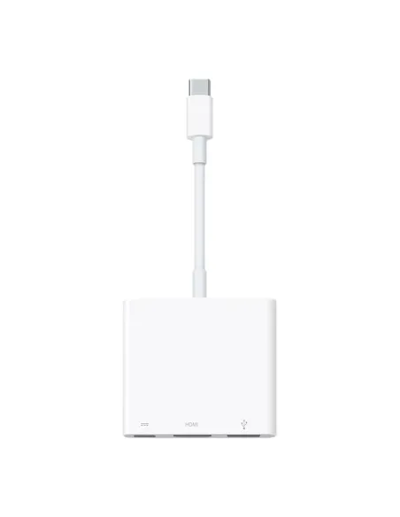 Adaptador usb tipo c a hdmi - usb tipo a - usb tipo c apple macho - hembra -  blanco