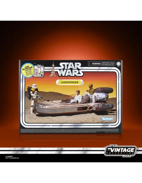 Figura hasbro star wars landspeeder & luke skywalker (tatooine)