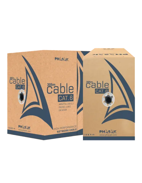 Bobina de cable de red exterior cca sólido en caja  ftp  cat. 6  100 metros