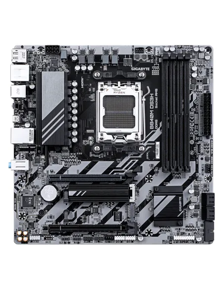 GIGABYTE B840M DS3H Placa base - Procesadores AMD Ryzen 9000, VRM de 8+2+2 fases, hasta 8200 MHz DDR5, 2xPCIe 4.0 M.2, LAN