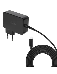 TooQ Cargador de portátil GAN USB-C PD 100W, Negro