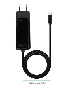 TooQ Cargador de portátil GAN USB-C PD 100W, Negro 2