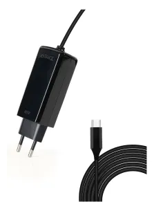 TooQ Cargador de portátil GAN USB-C PD 45W, Negro