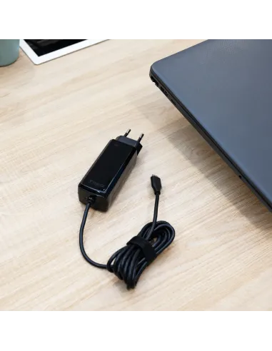 TooQ Cargador de portátil GAN USB-C PD 45W, Negro