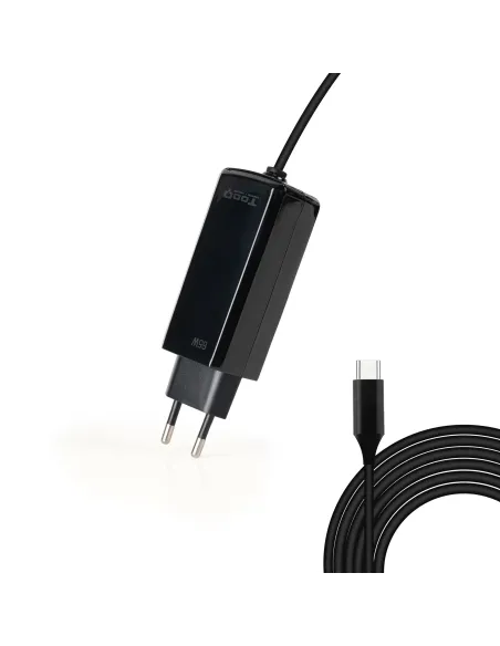 TooQ Cargador de portátil GAN USB-C PD 45W, Negro