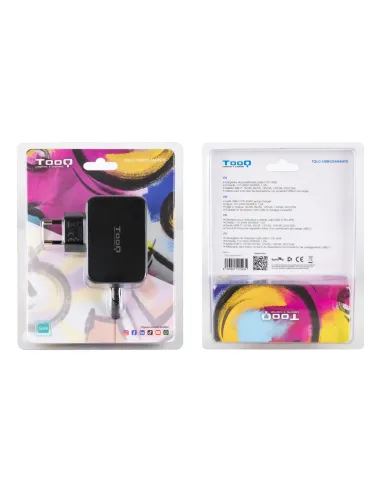 TooQ Cargador de portátil GAN USB-C PD 45W, Negro
