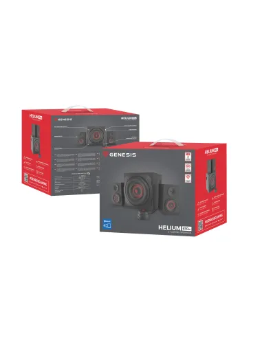 GENESIS Helium 610BT conjunto de altavoces 60 W PC ordenador portátil Negro, Rojo 2.1 canales De 2 vías 30 W Bluetooth