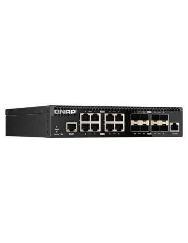 QNAP QSW-M3216R-8S8T switch Gestionado L2 L3 10G Ethernet (100 1000 10000) 1U Negro