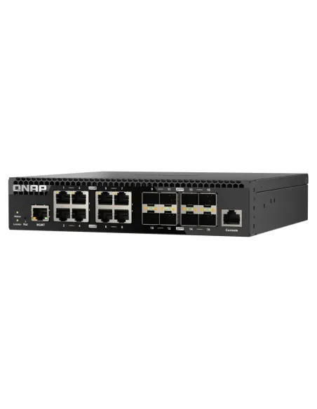 QNAP QSW-M3216R-8S8T switch Gestionado L2 L3 10G Ethernet (100 1000 10000) 1U Negro