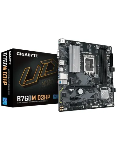 GIGABYTE B760M D3HP Placa Base - Procesadores Intel Core de 14ª Generación, VRM de 4+1+1 fases, hasta 5600 MHz DDR5, 2xPCIe 4.0