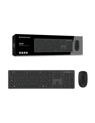 Conceptronic ORAZIO01ES teclado Ratón incluido Oficina RF inalámbrico QWERTY Español Negro