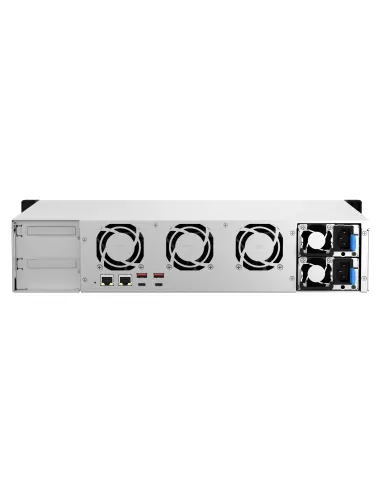 QNAP TS-873AeU-RP NAS Bastidor (2U) Ryzen Embedded V1500B 4 GB DDR4 0 TB QuTS hero Negro