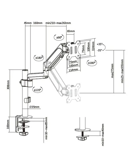 Equip Soporte de escritorio para monitor de 17"-32