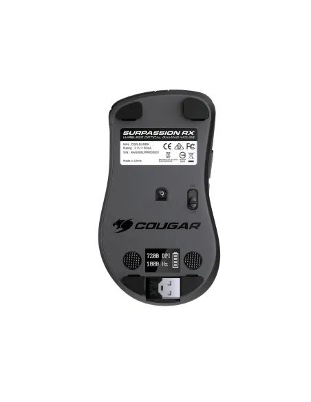 COUGAR Gaming Surpassion RX ratón Juego mano derecha RF Wireless + USB Type-A Óptico 7200 DPI