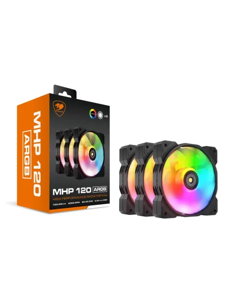 COUGAR Gaming CF-MHP12HB3-RGB Carcasa del ordenador Refrigerador de aire 12 cm Negro, Blanco 3 pieza(s)