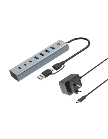 Conceptronic HUBBIES20GP hub de interfaz USB 3.2 Gen 1 (3.1 Gen 1) Type-C 5000 Mbit s Gris