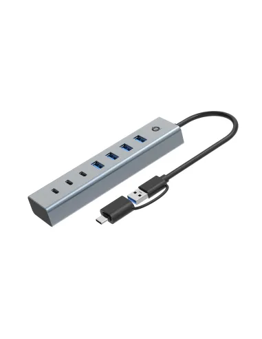 Conceptronic HUBBIES20GP hub de interfaz USB 3.2 Gen 1 (3.1 Gen 1) Type-C 5000 Mbit s Gris