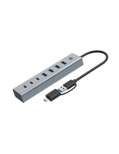 Conceptronic HUBBIES20GP hub de interfaz USB 3.2 Gen 1 (3.1 Gen 1) Type-C 5000 Mbit s Gris