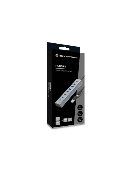 Conceptronic HUBBIES20G hub de interfaz USB 3.2 Gen 1 (3.1 Gen 1) Type-C 5000 Mbit s Gris