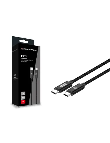 Conceptronic ETTA03B12 cable USB USB 2.0 1,2 m USB C Negro