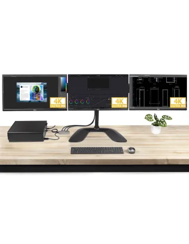 StarTech.com Hub MST de 3 Puertos - Multiplicador Divisor DisplayPort a 3 Puertos HDMI 4K60Hz - Adaptador Gráfico DP 1.4