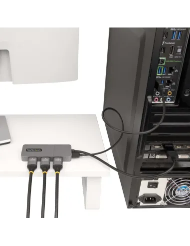StarTech.com Hub MST de 3 Puertos - Multiplicador Divisor DisplayPort a 3 Puertos HDMI 4K60Hz - Adaptador Gráfico DP 1.4