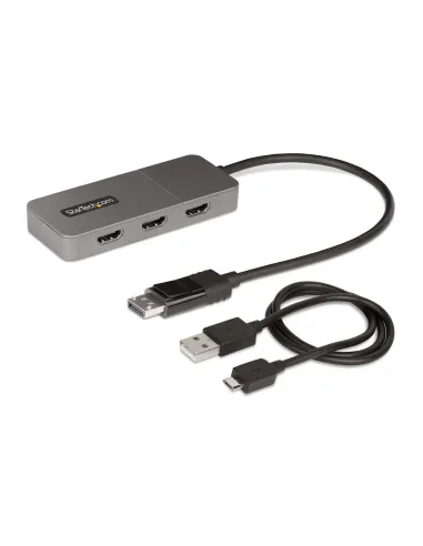 StarTech.com Hub MST de 3 Puertos - Multiplicador Divisor DisplayPort a 3 Puertos HDMI 4K60Hz - Adaptador Gráfico DP 1.4