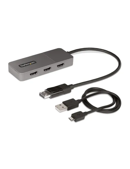 StarTech.com Hub MST de 3 Puertos - Multiplicador Divisor DisplayPort a 3 Puertos HDMI 4K60Hz - Adaptador Gráfico DP 1.4